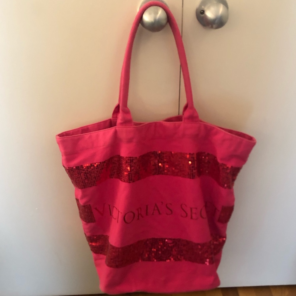 VS Large Pink Glittered Tote TAKING BEST OFFER